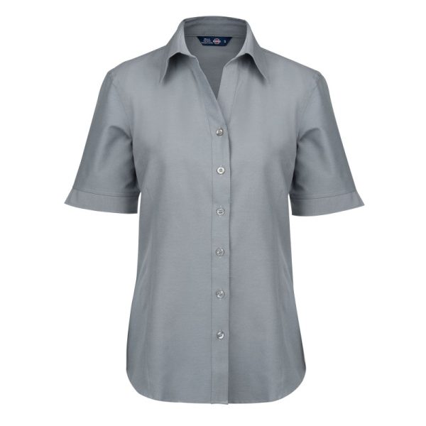 Blusa Oxford Manga Corta Mujer