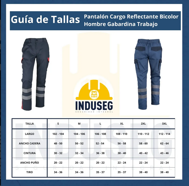 Pantalón Cargo Gabardina Bi-Color Con Cinta Hombre