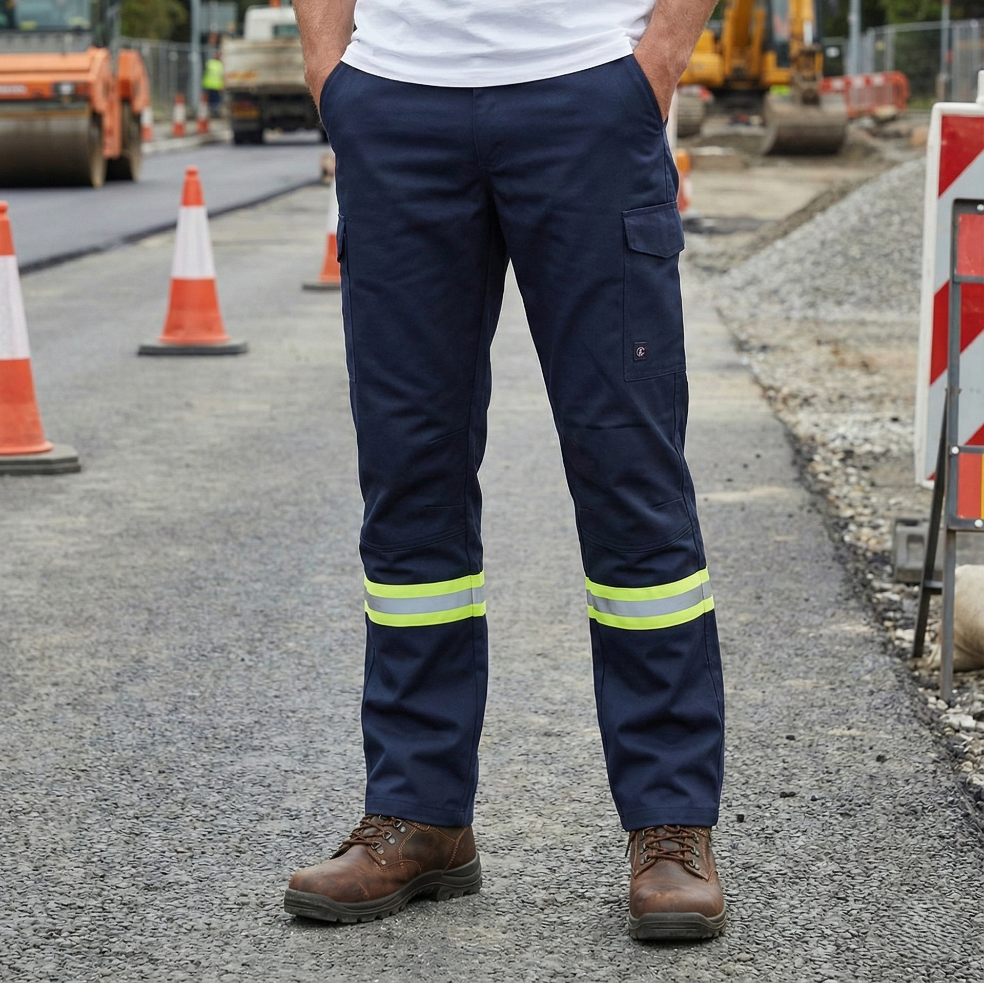 Pantalón Gabardina Dual Hi-Vis Con Cinta Día/Noche Hombre